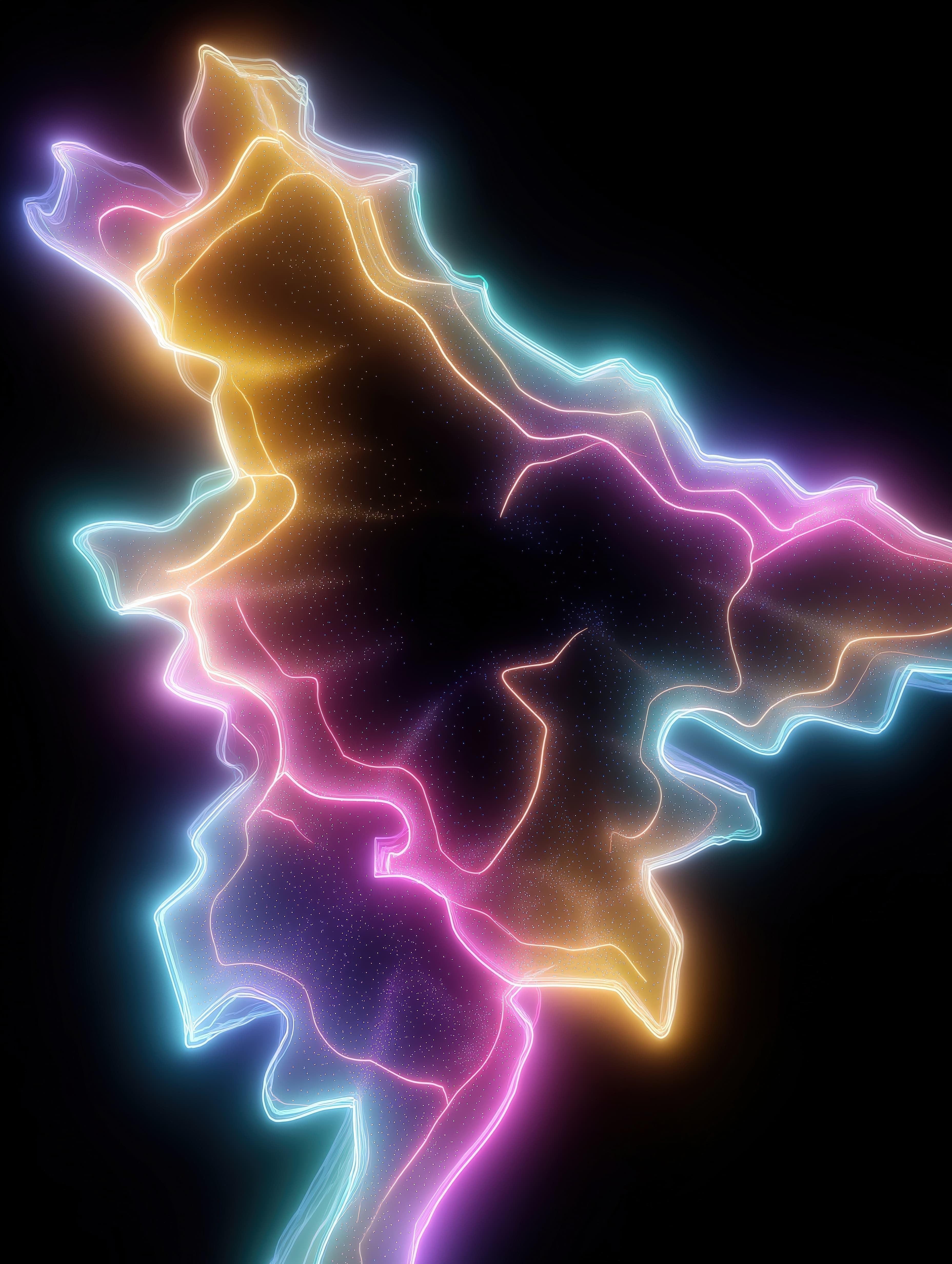 Abstract digital art piece that appears to be made up of different colors and shapes.